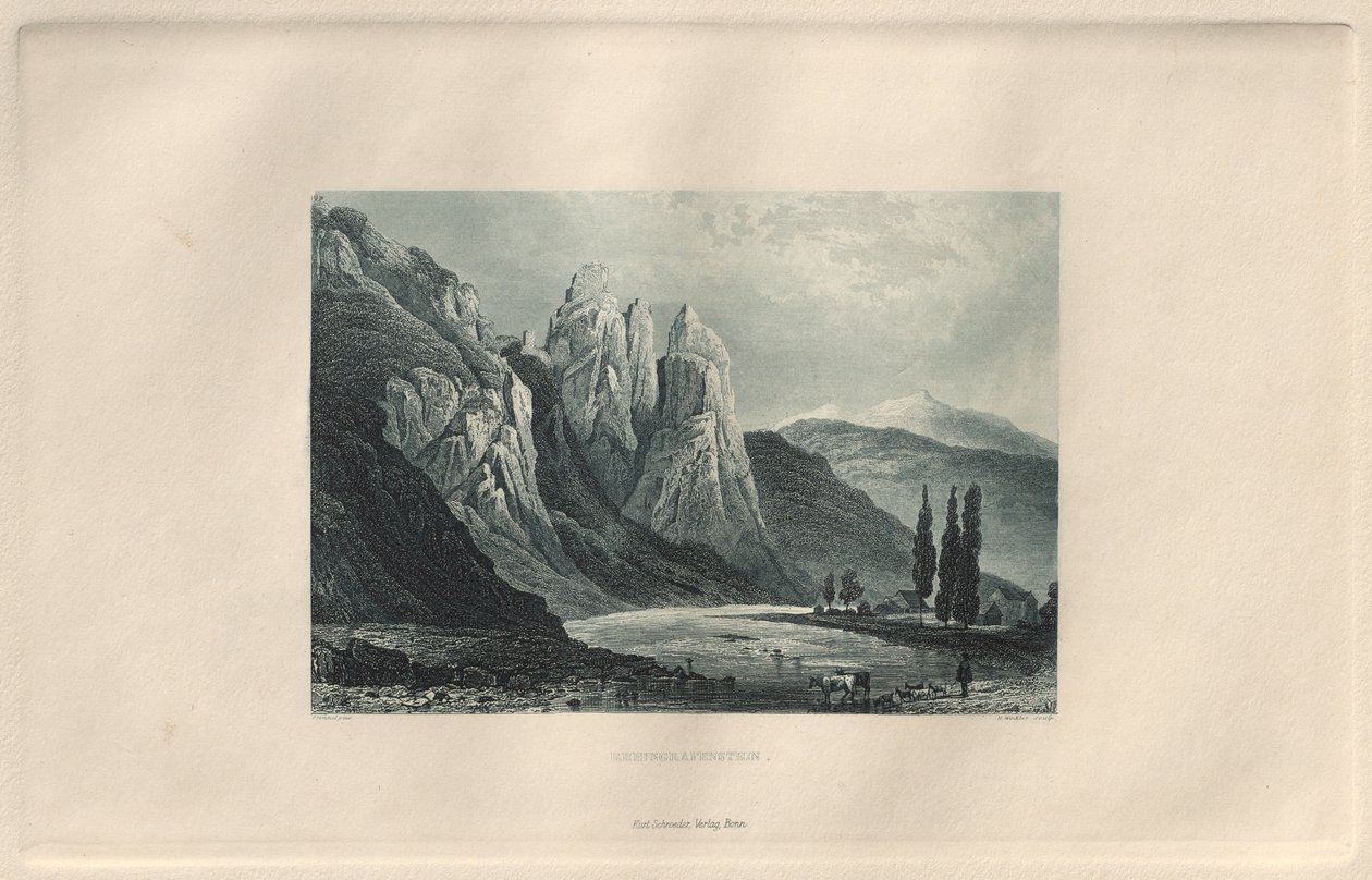 सुरम्य और रोमांटिक राइनलैंड: रिन्ग्राफेंस्टीन, 1928। द्वारा हेनरी विंकल्स