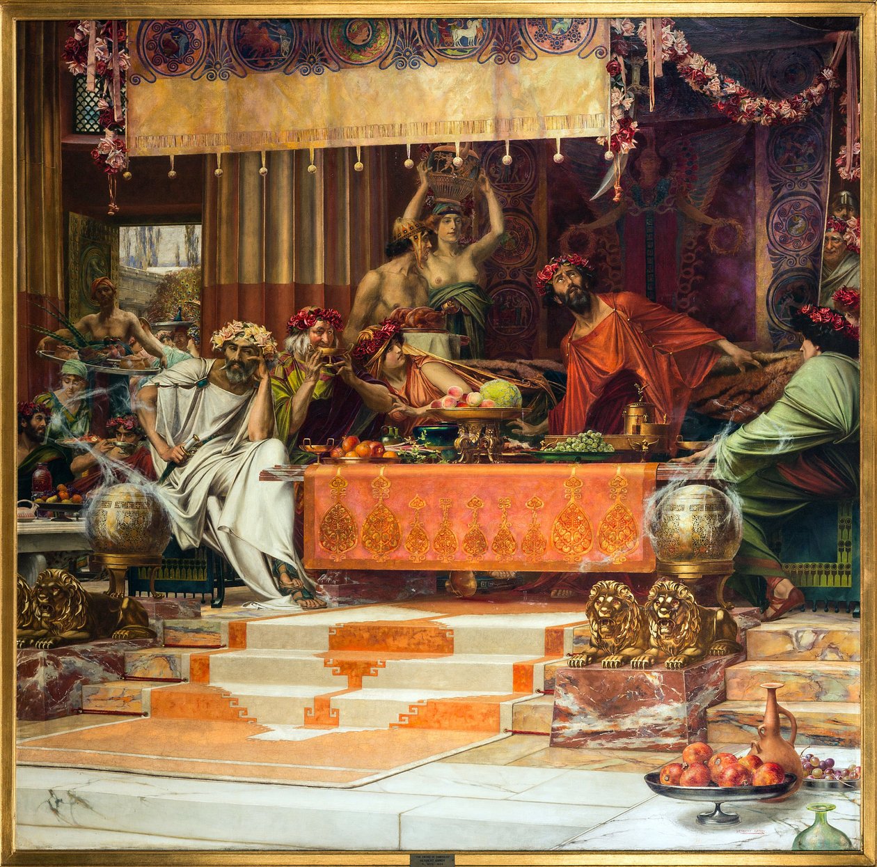 L'epee de Damocles - The Sword of Damocles par Gandy, Herbert (1857-1934)। कैनवास पर तेल, आकार: 167x167, निजी संग्रह द्वारा हरबर्ट गैंडी