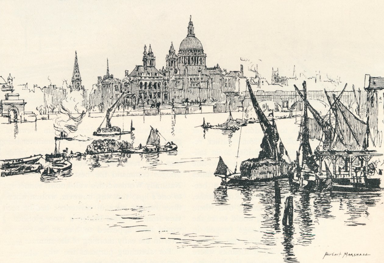 वाटरलू ब्रिज से, 1873, 1894 द्वारा हर्बर्ट मेन्ज़ीज़ मार्शल