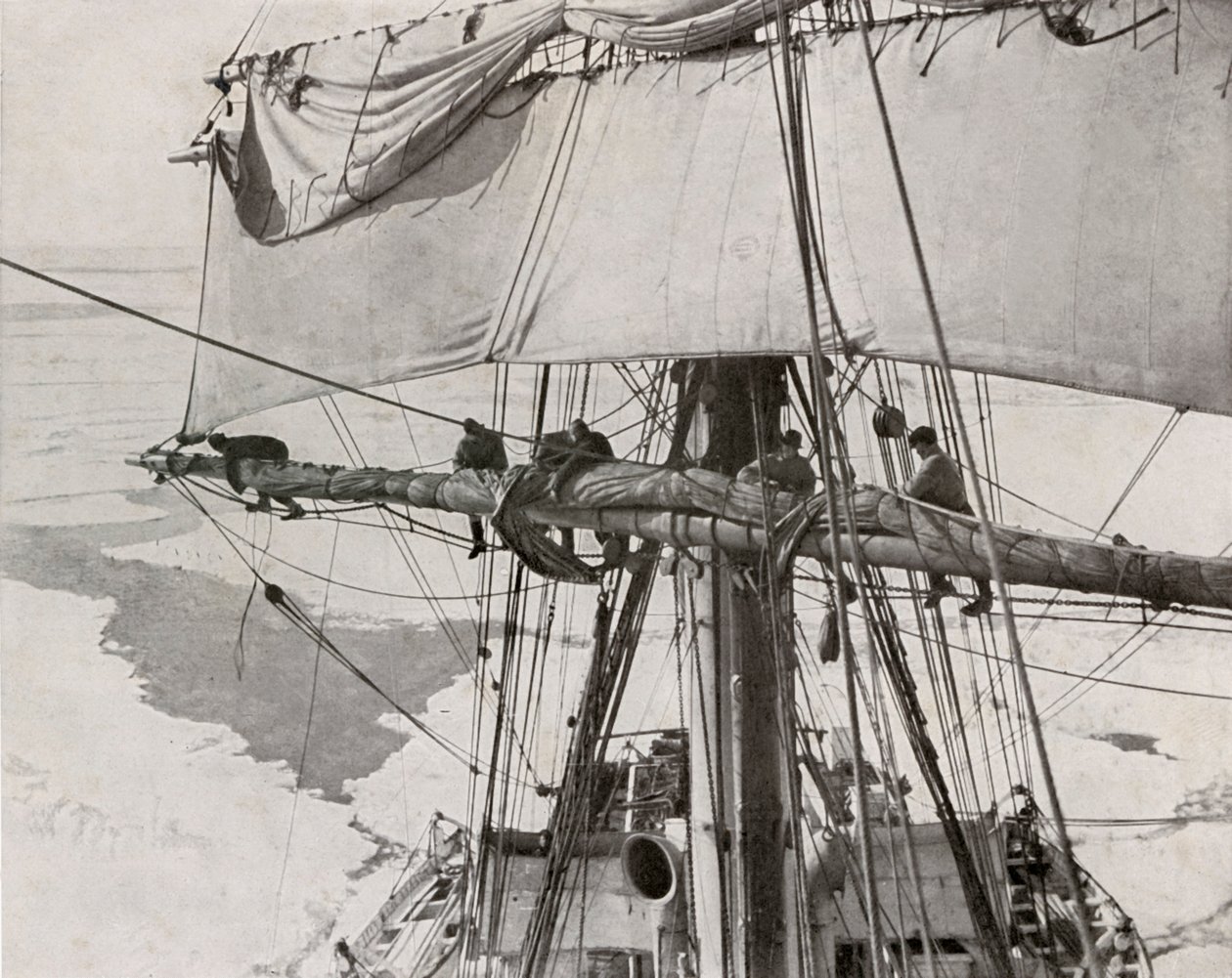 फरलिंग सेल इन द पैक, c19101913, 1913 द्वारा हर्बर्ट पोंटिंग