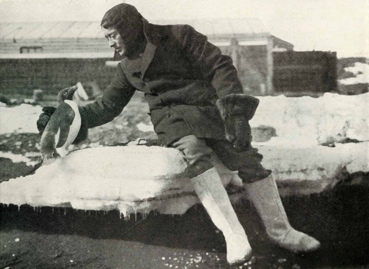 Lieut। रेनिक एंड ए फ्रेंडली पेंगुइन, 1911, 1913 द्वारा हर्बर्ट पोंटिंग
