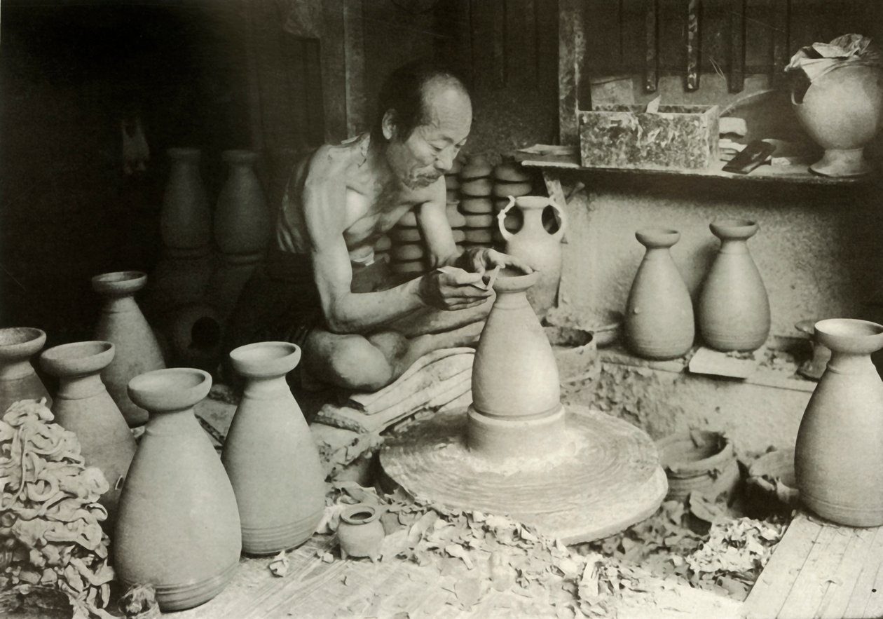 पोटर अपने व्हील, 1910 पर। द्वारा हर्बर्ट पोंटिंग