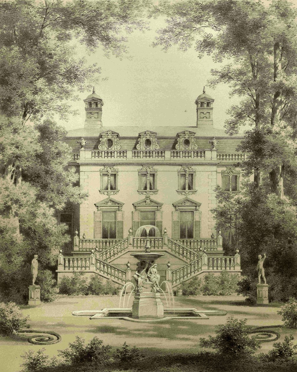 Jagdschloss क्लेन-ग्लेनिके, बगीचे की तरफ द्वारा हरमन गुंथर