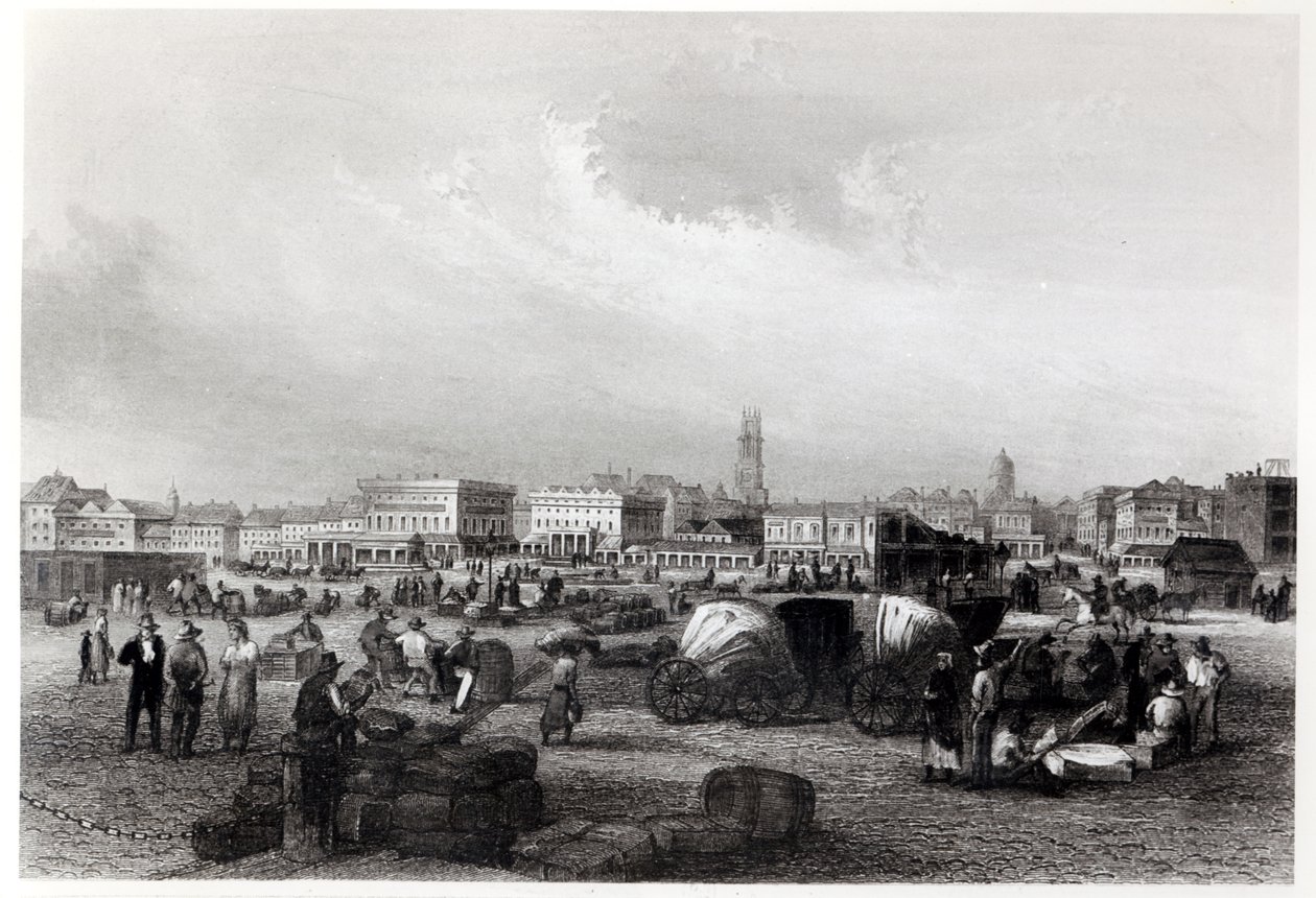 न्यू ऑरलियन्स में Am Kai Levee, c.1840 (bW फोटो) द्वारा हरमन मेयर