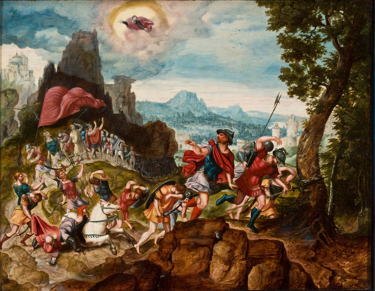 दमिश्क के मार्ग पर शाऊल के रूपांतरण के साथ लैंडस्केप, c.1545 द्वारा हेर्री ने डे बील्स से मुलाकात की