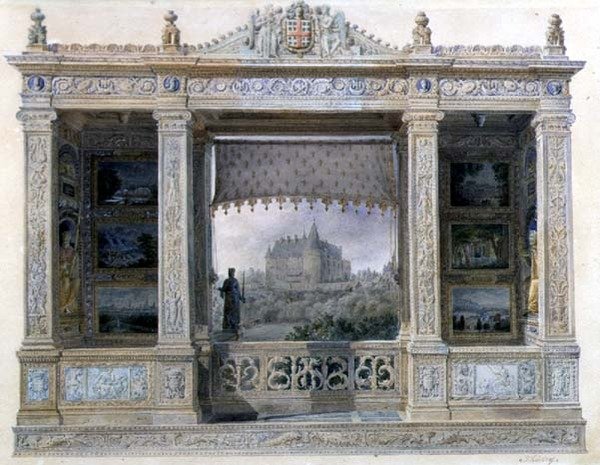 द शैटो चैटिलॉन-कोलिगी-मोंटमोरेन्सी, c.1820 (कागज पर पानी के रंग का) द्वारा हिलैरे थिएरी