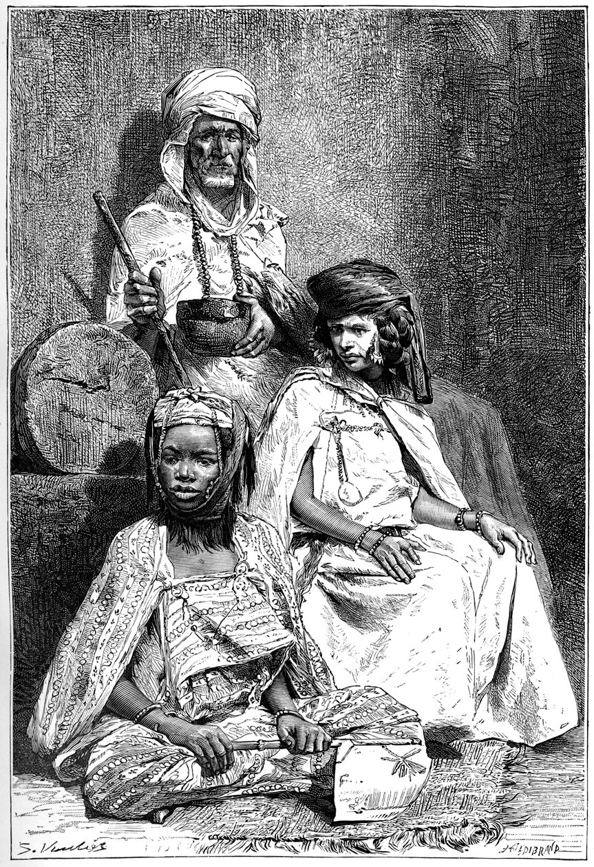अरब भिक्षुक, Biskra और एल kantra हस्तियां, c1890 द्वारा Hildibrand
