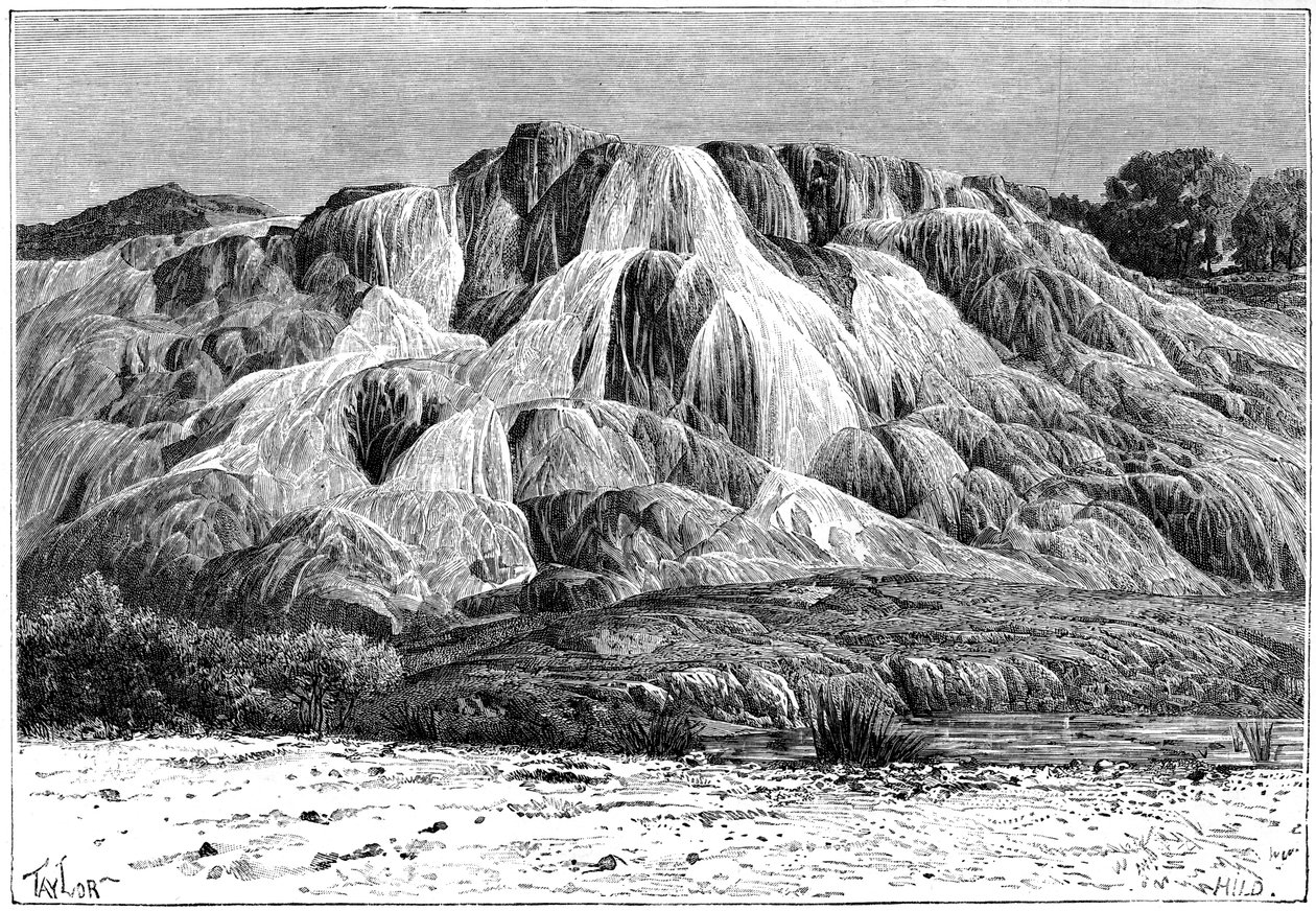 हम्म एल एल मेस्काउटाइन, अल्जीरिया, सी 1890 के पेटेड झरना। द्वारा Hildibrand
