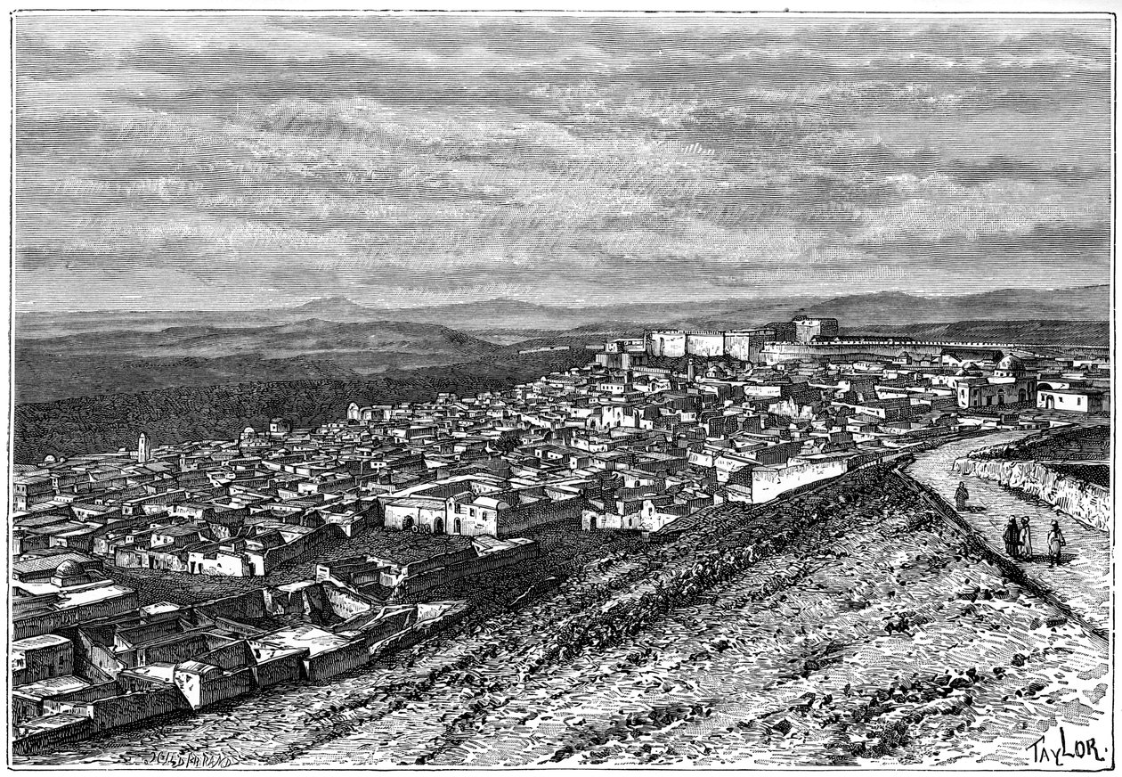 एल केफ, ट्यूनीशिया का दृश्य, c1890 द्वारा Hildibrand
