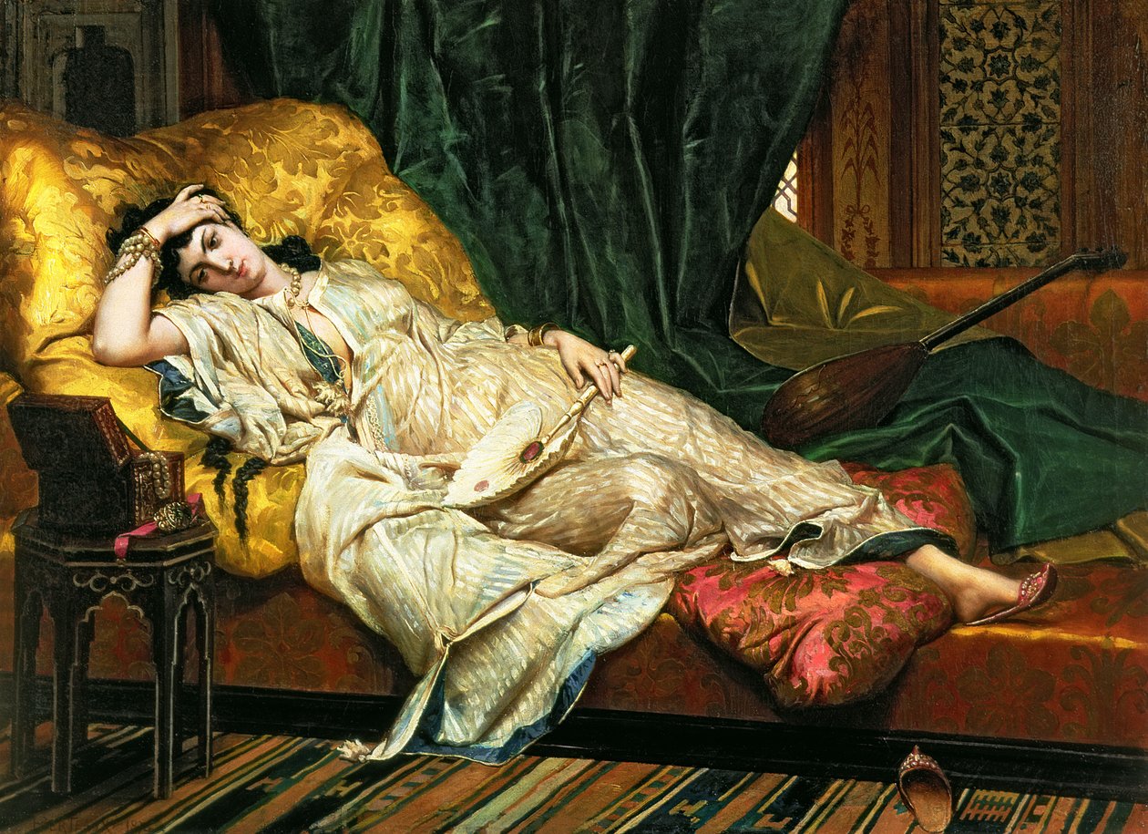 ओडालीस्क एक ल्यूट, 1876 द्वारा Hippolyte Berteaux