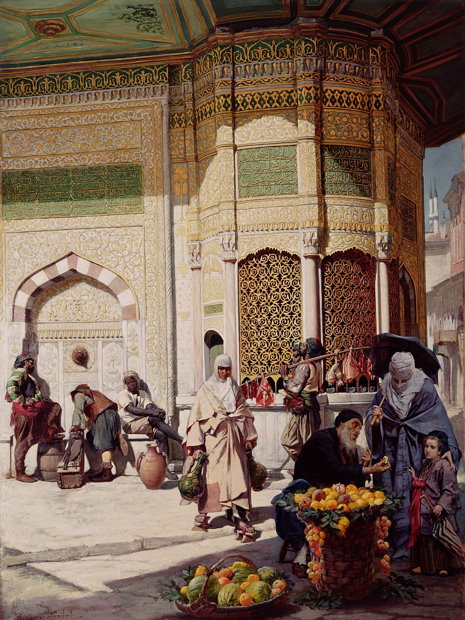 इस्तांबुल में स्ट्रीट मर्चेंट, 1883 द्वारा Hippolyte Berteaux
