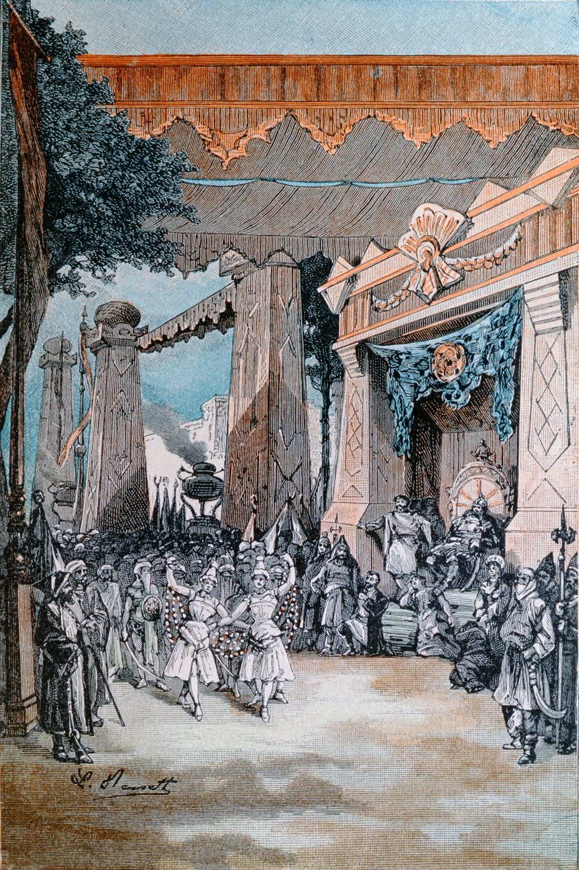 जूल्स वर्ने (1828-1905) (रंग उत्कीर्णन) द्वारा &39;मिशेल स्ट्रोगॉफ़&39; से चित्रण द्वारा हिप्पोलाइट लियोन बेनेट