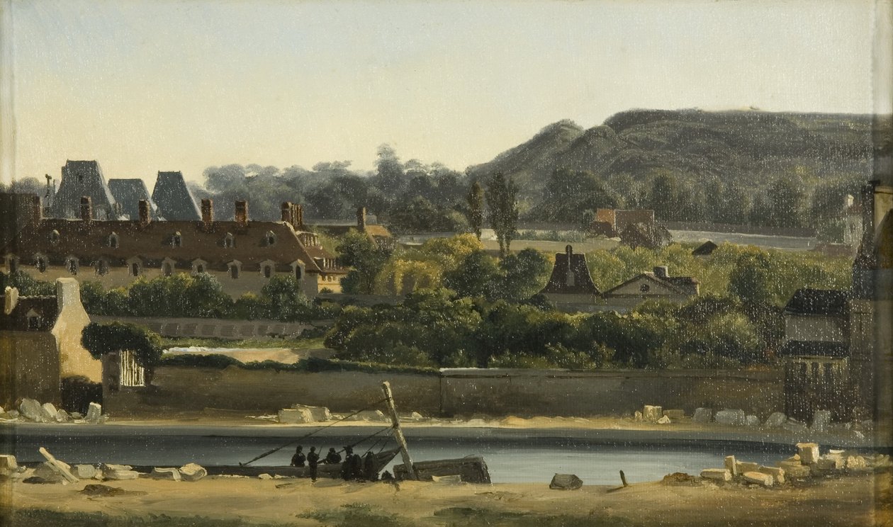 सेंट लुइस अस्पताल और बट्स-चौमोंट, पेरिस, c.1830 (कैनवास पर तेल) द्वारा हिप्पोलाइट एडम