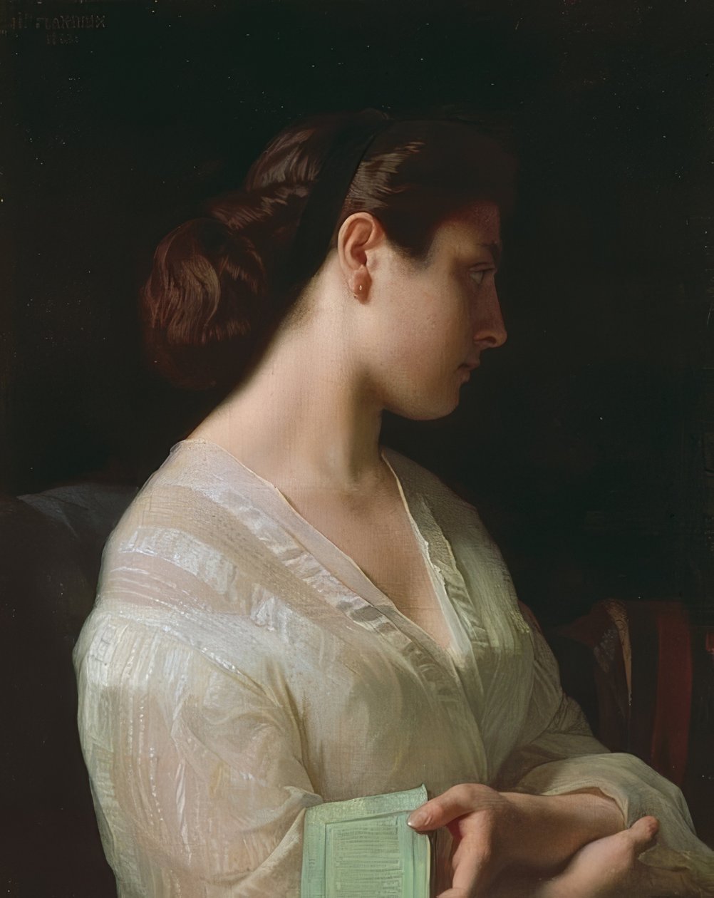 Mädchenportrait (स्टडी ऑफ यंग लड़की युवा ग्रीक कहती है)। 1863 द्वारा हिप्पोलीटे फ़्लैंड्रिन
