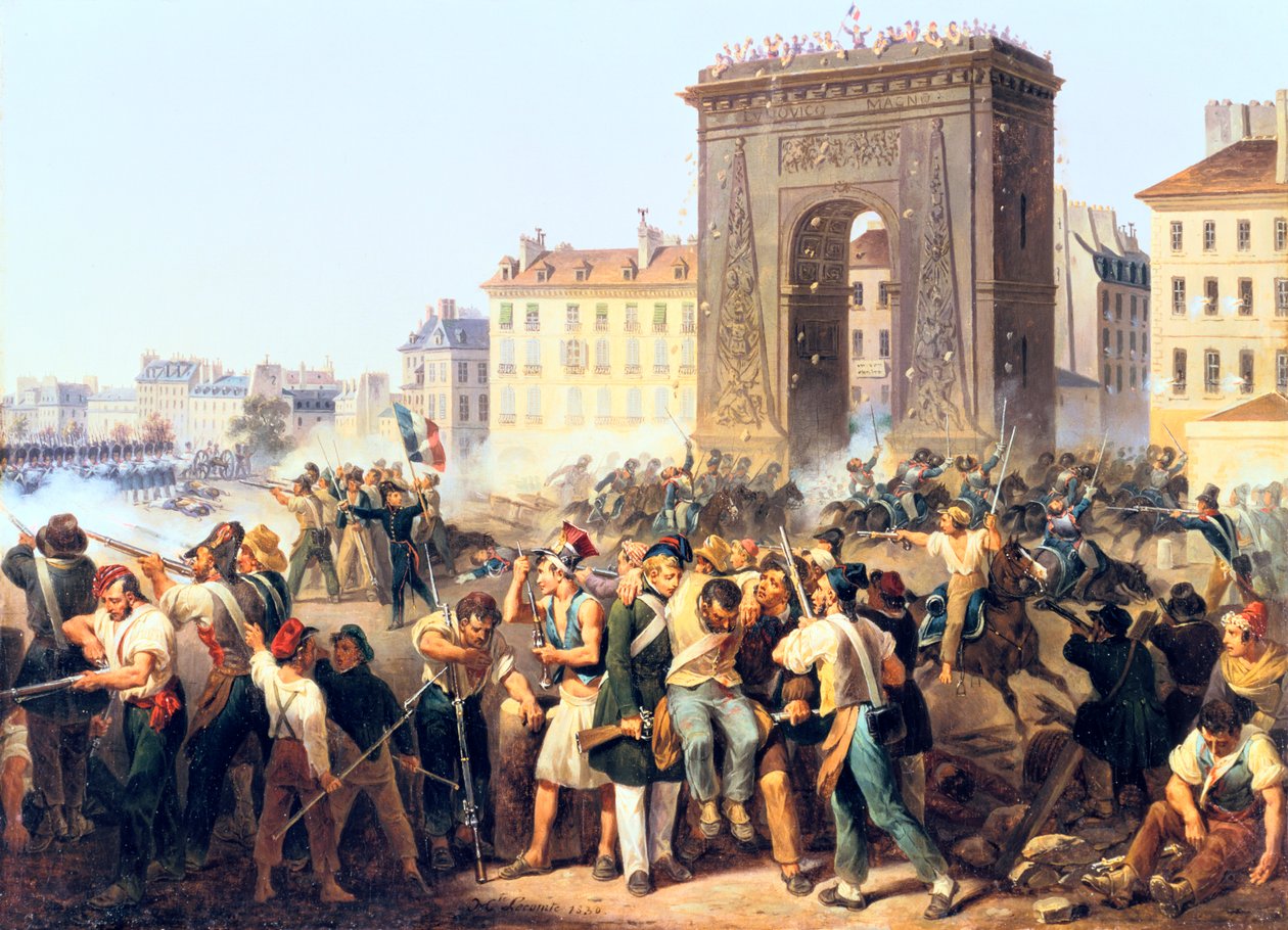 पोर्ट सेंट डेनिस पर लड़ाई, 28 जुलाई, 1830, पेरिस द्वारा Hippolyte Lecomte