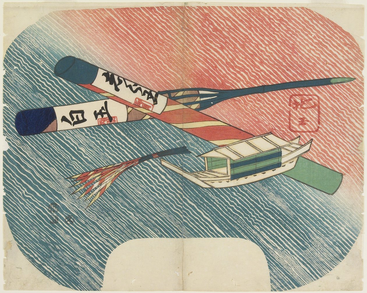 (खिलौना नाव और आतिशबाजी), 1840 द्वारा Hogyoku