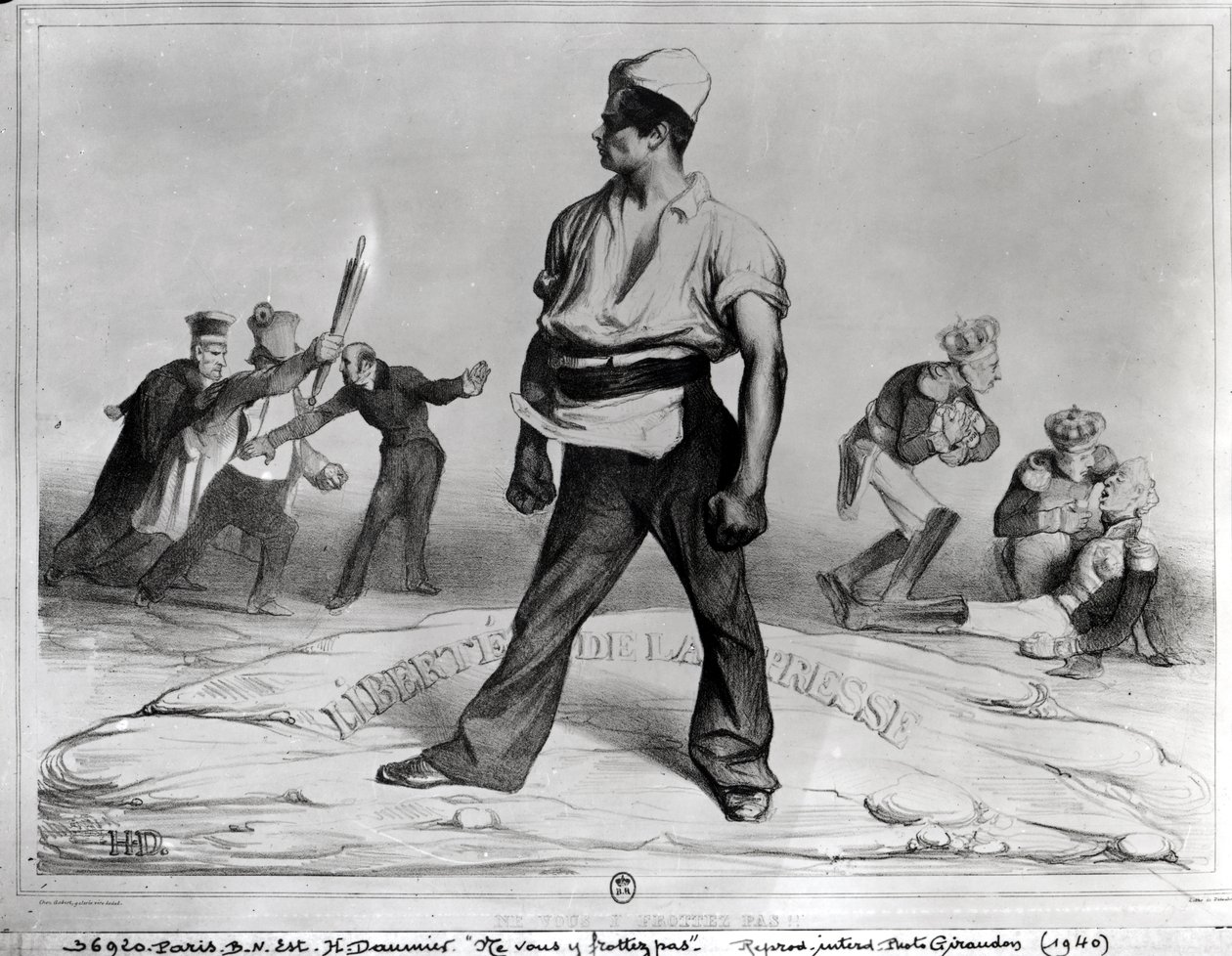 प्रेस की स्वतंत्रता, &39;L&39;Association Mensuelle&39;, 1834 से चित्रण (741265 भी देखें) द्वारा होनोरे ड्यूमियर