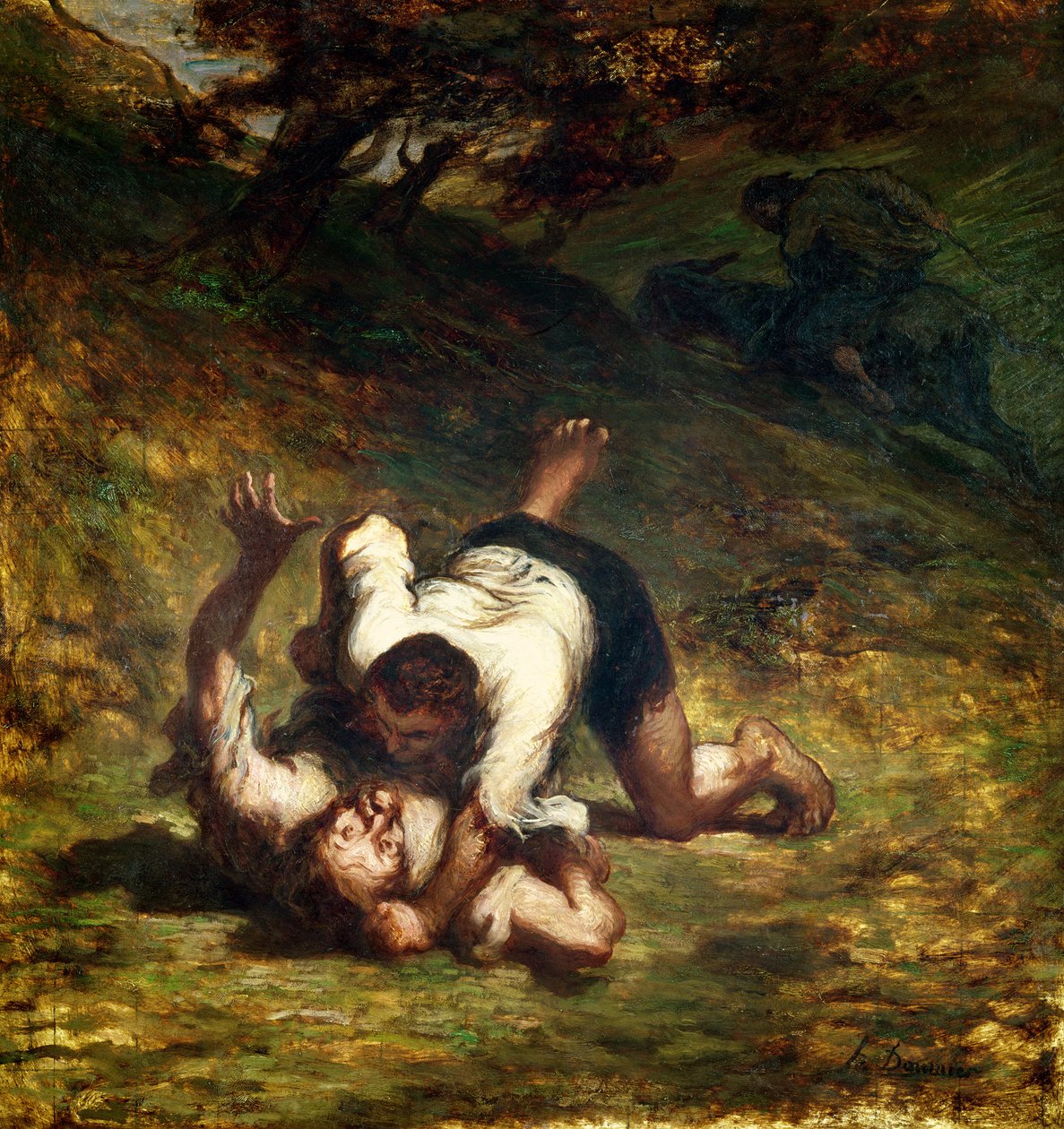 चोर और गधा, c.1858-60 द्वारा होनोरे ड्यूमियर