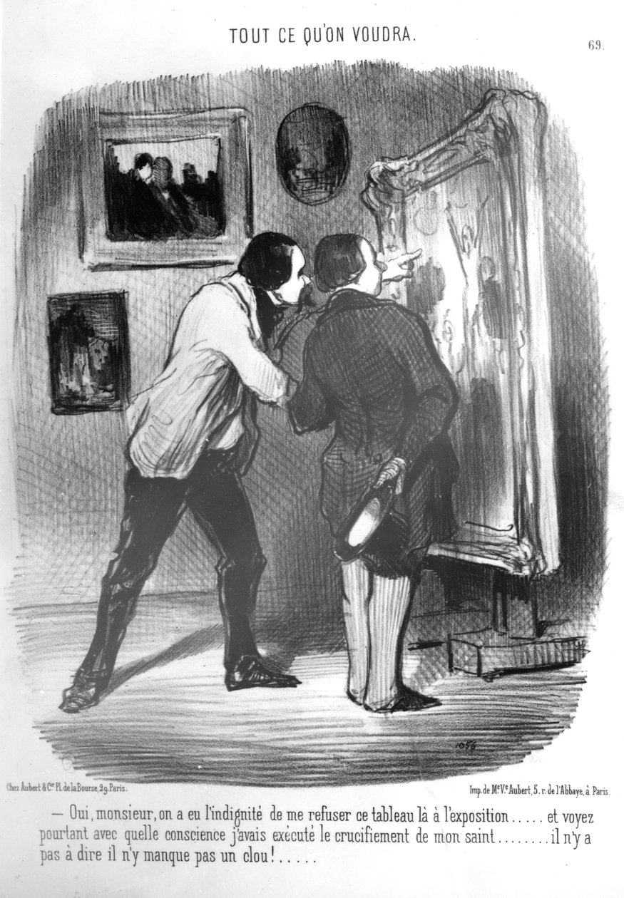 &39;हां सर, उनके पास इस तस्वीर को प्रदर्शनी से खारिज करने का गाल था ... आप खुद देख सकते हैं कि मैंने कितनी ईमानदारी से अपने संत का सूली पर चढ़ा दिया था ... एक कील गायब नहीं है ..&39;, &39;ले चरण द्वारा होनोरे ड्यूमियर