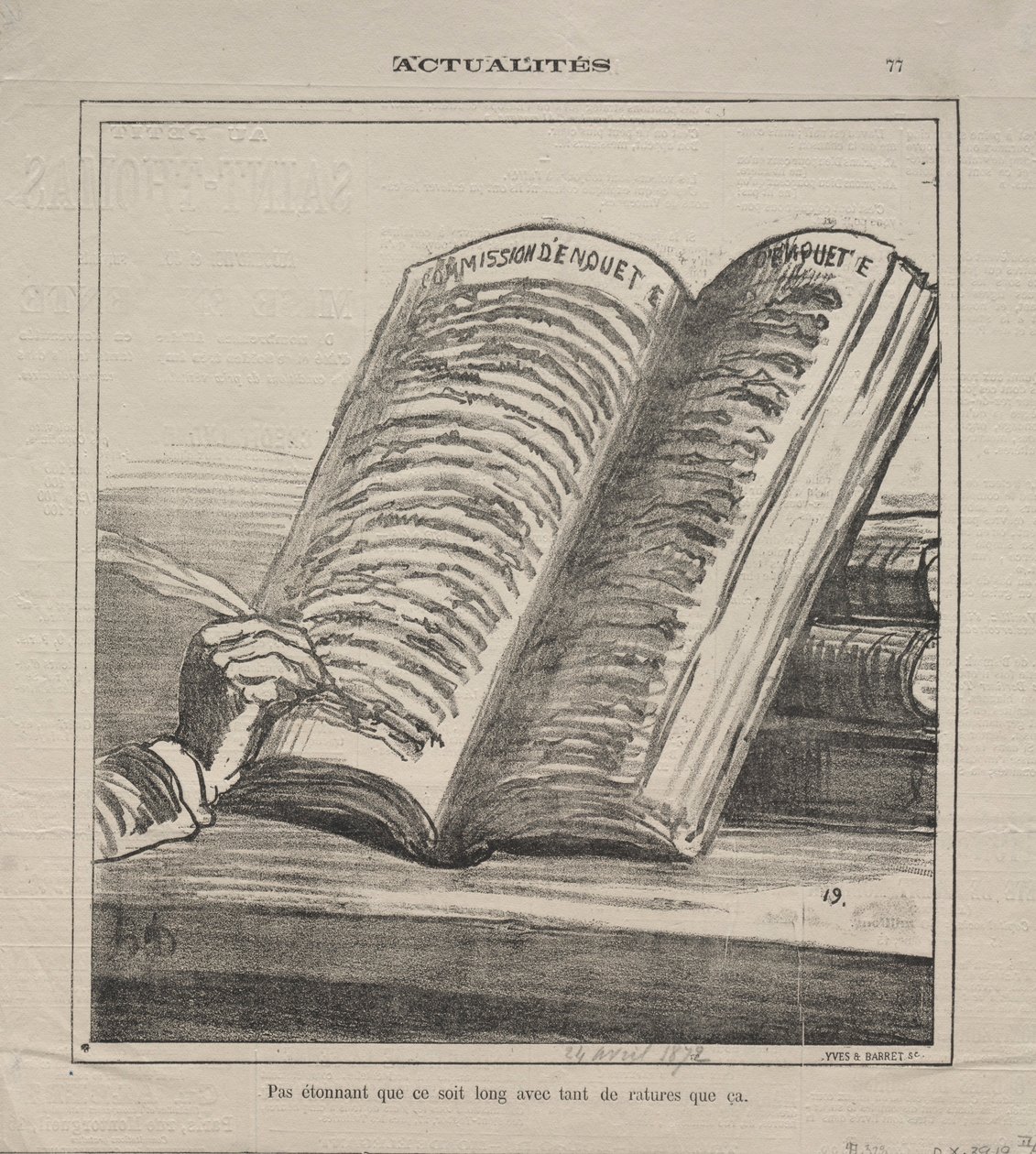 वास्तविकताओं संख्या 77: आश्चर्यचकित न हों कि यह लंबा है और कई सुधारों के साथ, 1872। द्वारा होनोरे ड्यूमियर
