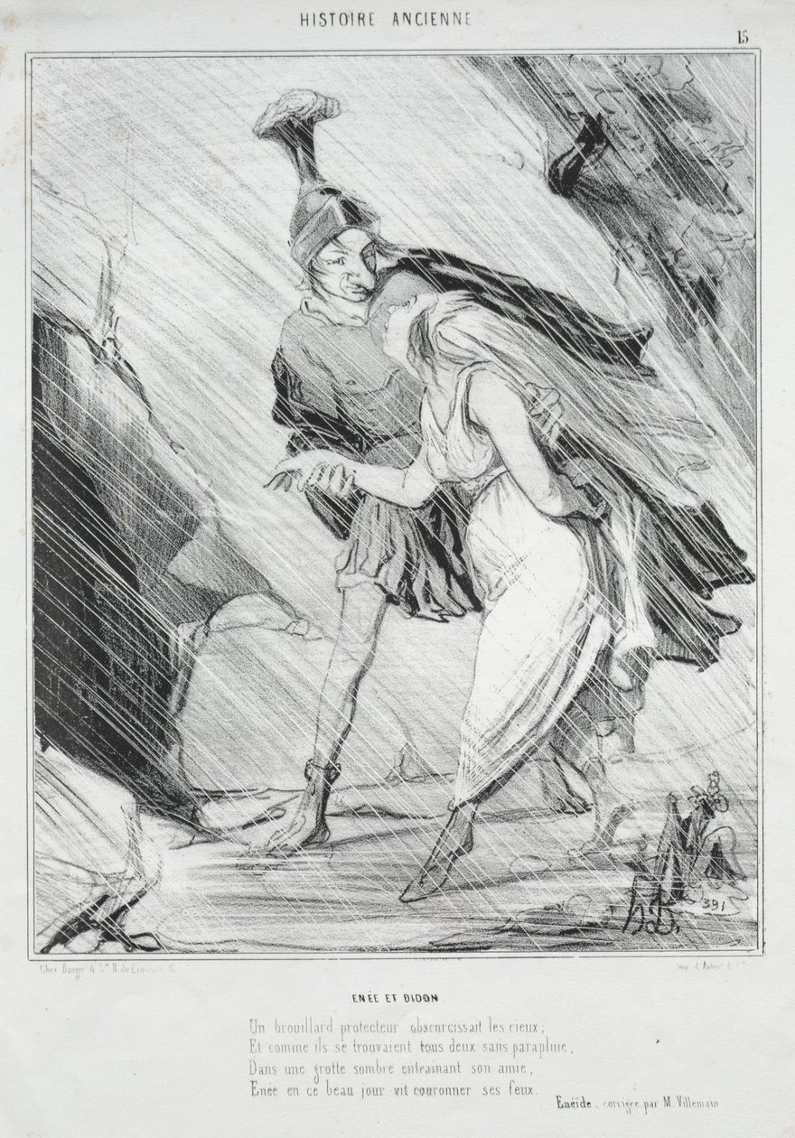 प्राचीन इतिहास की थाली 15: एनी और डिडॉन, 1842। द्वारा होनोरे ड्यूमियर