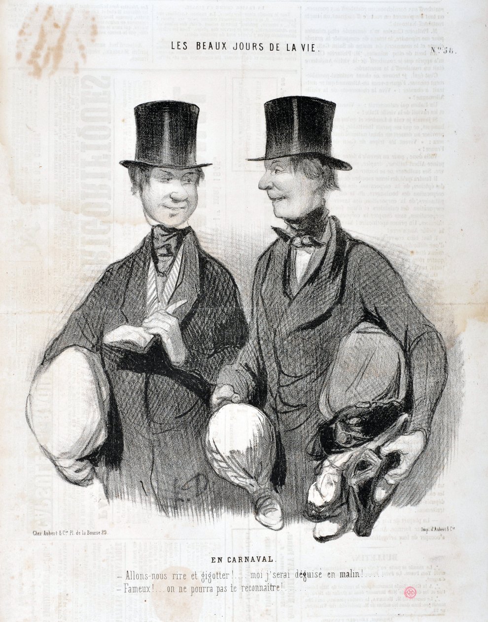 हॉनर ड्यूमियर द्वारा कलाकृति (1808-1879)। 1845 से चारिवारी की तारीखें: सेरी लेस बेउक्स डेज़ डे ला वी। कार्निवाल में "" -चलो हंसते हैं और हंसते हैं! मैं स्मार्ट के रूप में निराश होऊंगा! प्रसिद्ध! हम आपको पहचान नहीं सकते...” ललित कला संग्रहालय - पै द्वारा होनोरे ड्यूमियर