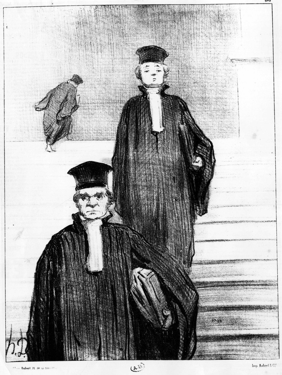 होनोर ड्यूमियर (1808-1879) द्वारा वकील, कैरिकेचर। "" चारिवारी "" द्वारा होनोरे ड्यूमियर