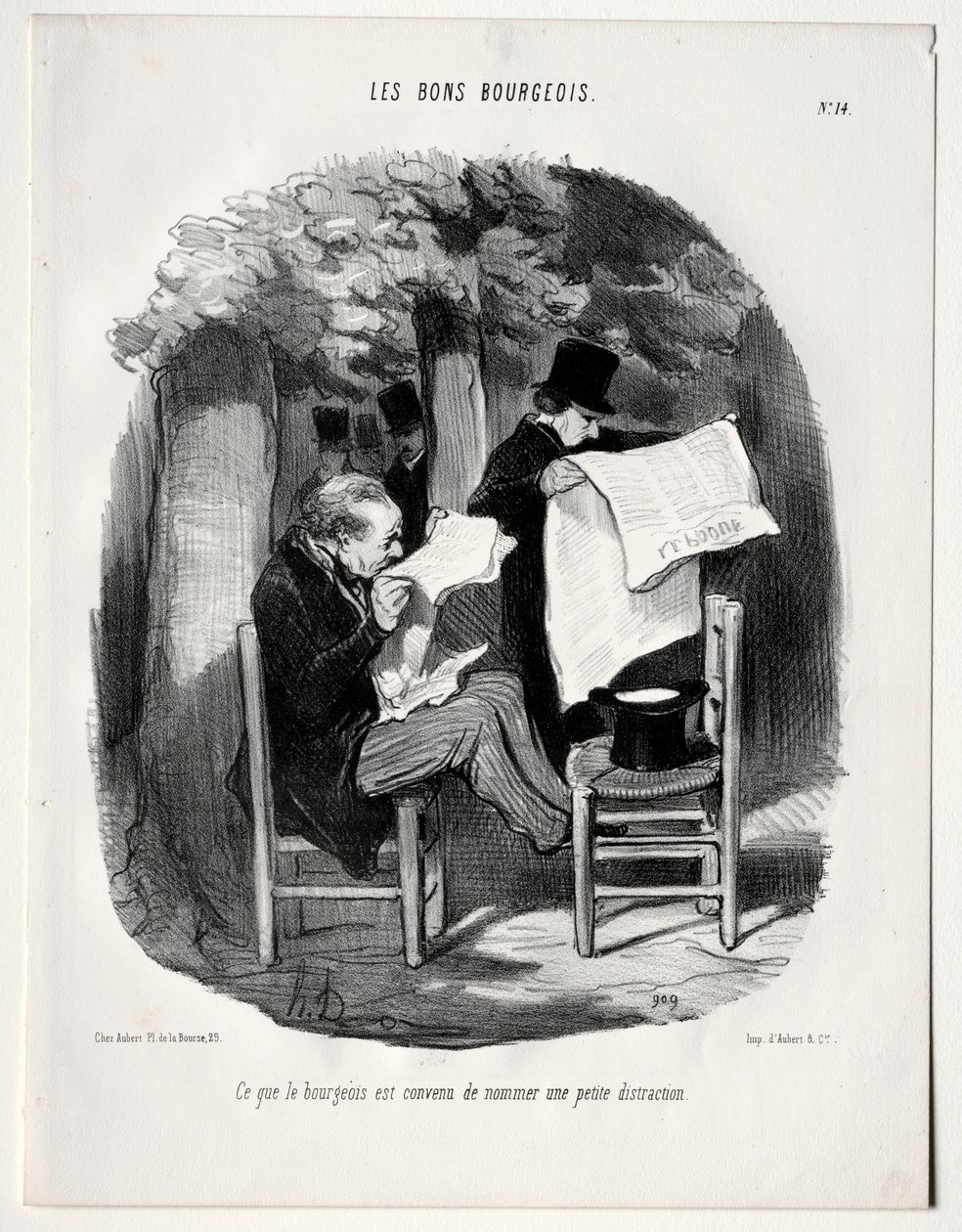 द गुड बुर्जुआ, प्लेट 14: बुर्जुआ क्या एक व्याकुलता मानते हैं, 1846। द्वारा होनोरे ड्यूमियर