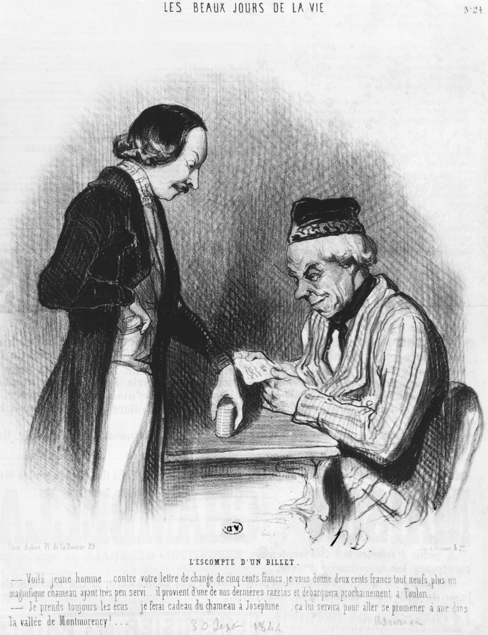 एक नोट को छूट देते हुए, 30 सितंबर 1844 द्वारा होनोरे ड्यूमियर
