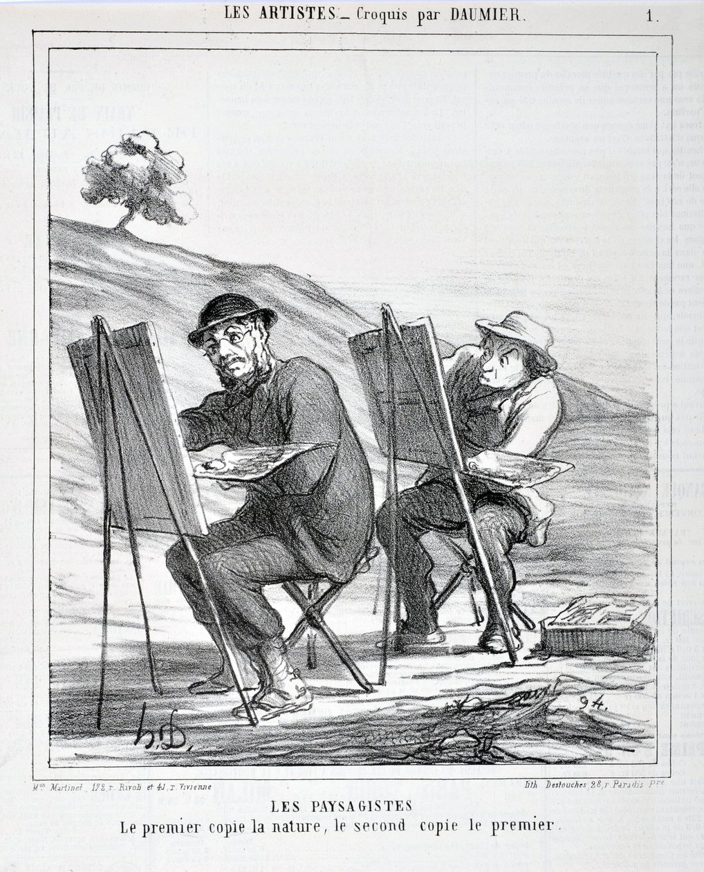 हॉनर ड्यूमियर द्वारा कलाकृति (1808-1879)। 1865 से चारिवारी की तारीखें: सीरी लेस आर्टिस्ट्स लेस पेसागिस्ट्स। "पहली प्रतिलिपि प्रकृति, दूसरी प्रतिलिपि पहले" "मुसी डेस सुंदर कला - पालिस लॉन्गचैम्प, मार्सेल द्वारा होनोरे ड्यूमियर