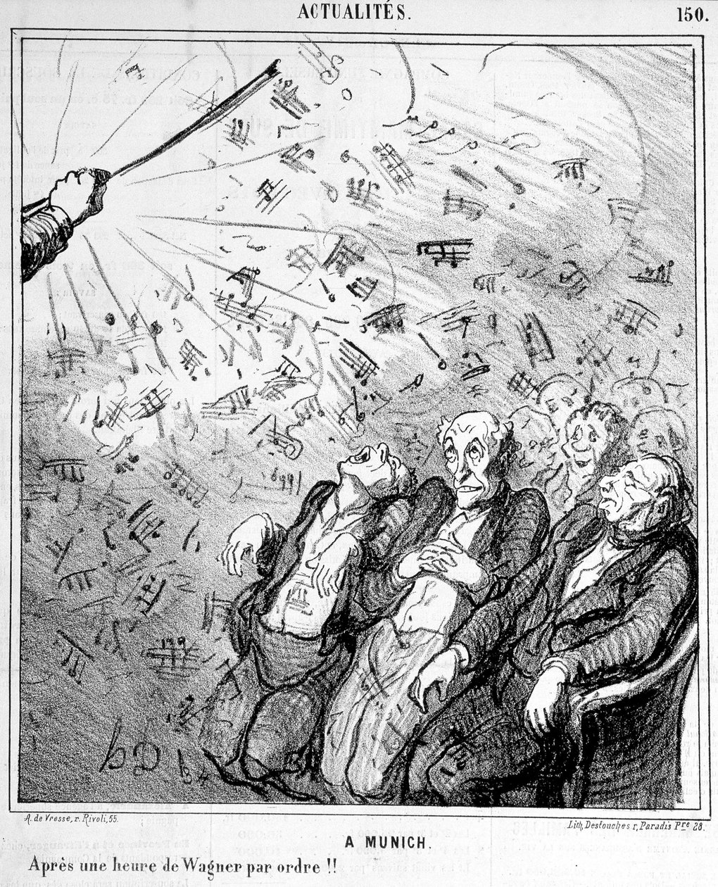 वैगनर के संगीत पर कार्टून - Honoré Daumier . द्वारा द्वारा होनोरे ड्यूमियर