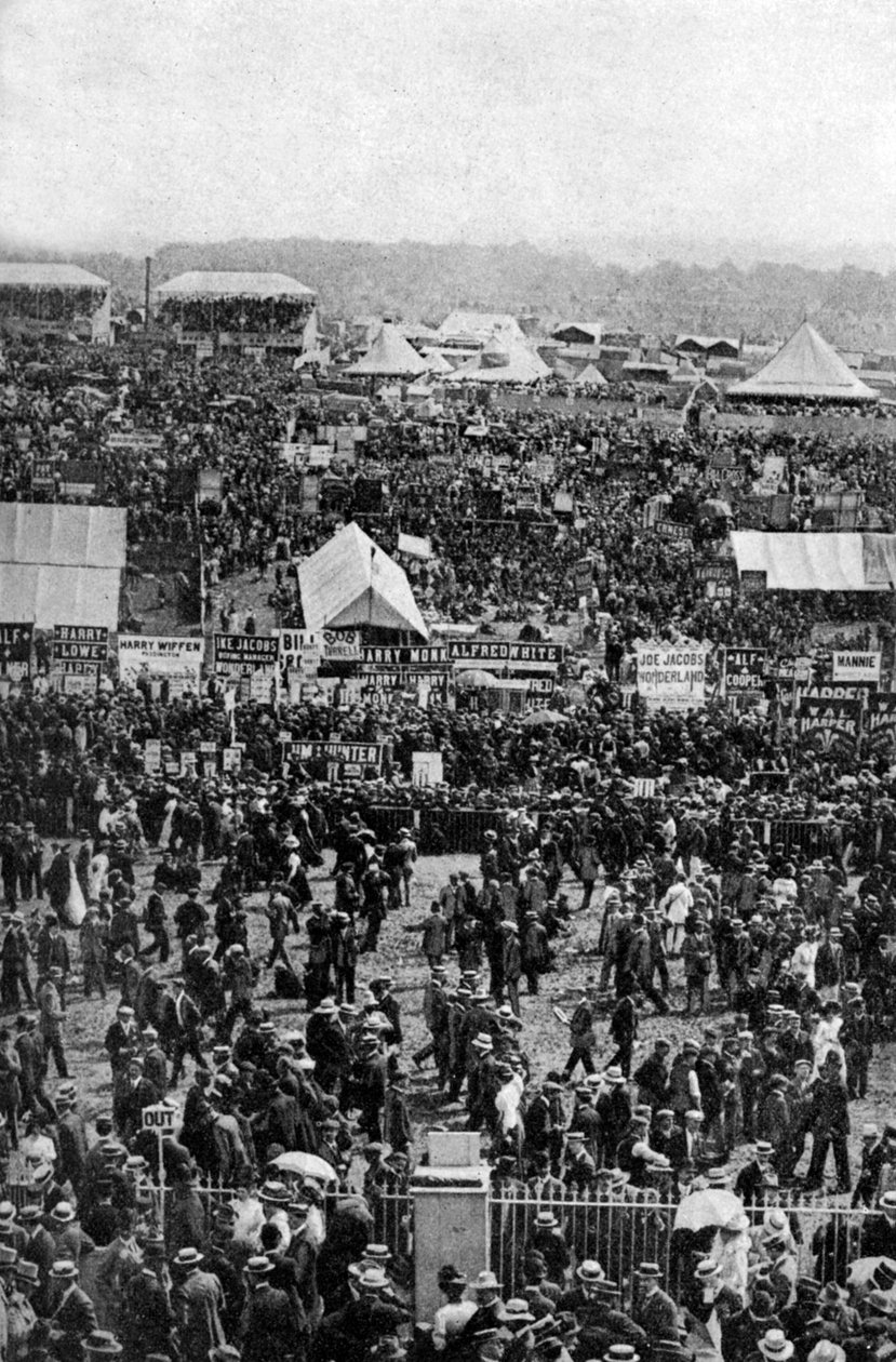 डर्बी डे, एप्सोम डाउन्स, सरे, सी 1922 पर भीड़ द्वारा होरेस वाल्टर निकोल्स