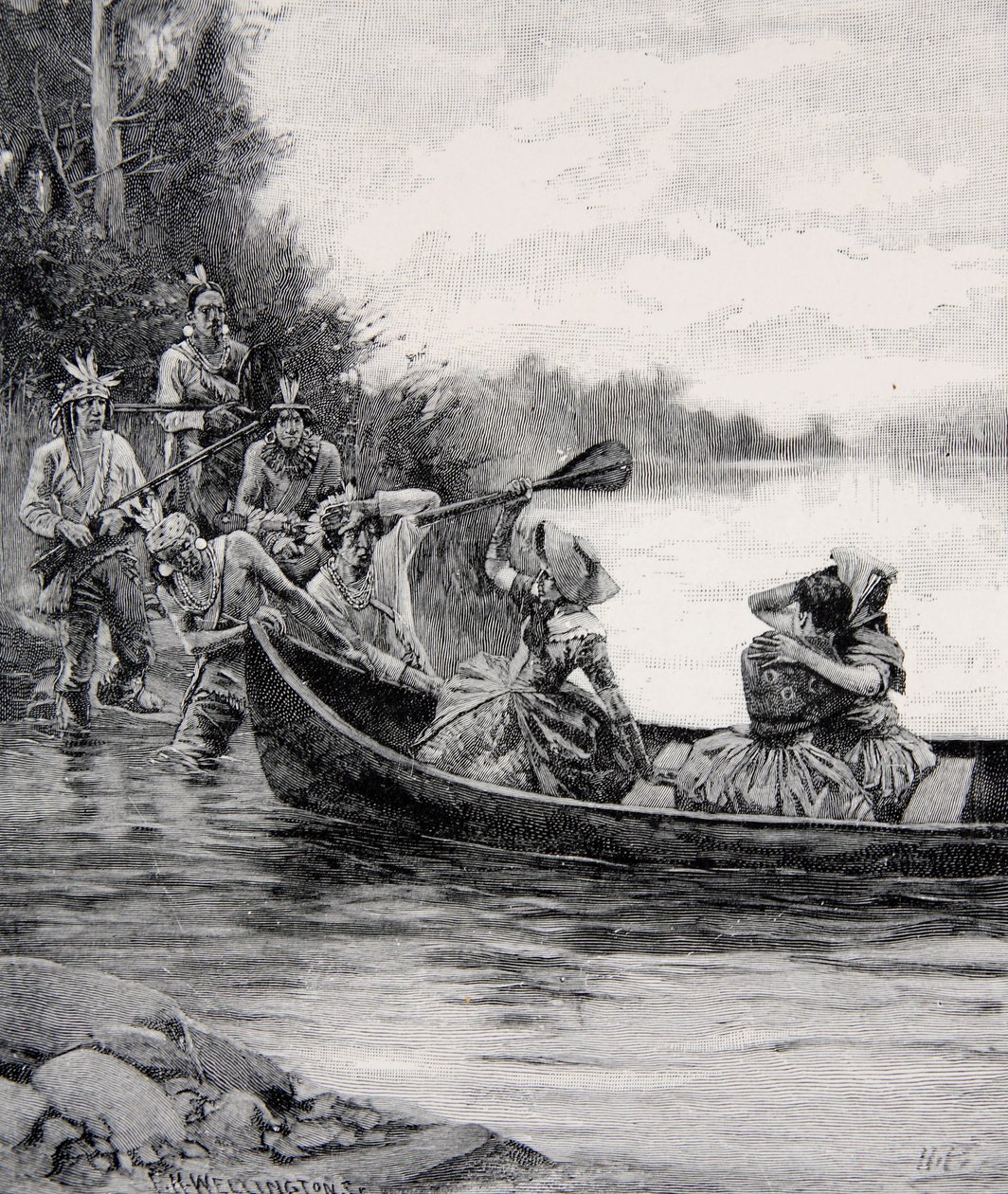 जून 1887 में हार्पर की पत्रिका में प्रकाशित एलिजाबेथ और फ्रांसेस गैलोवे का कब्जा द्वारा हावर्ड पाइल
