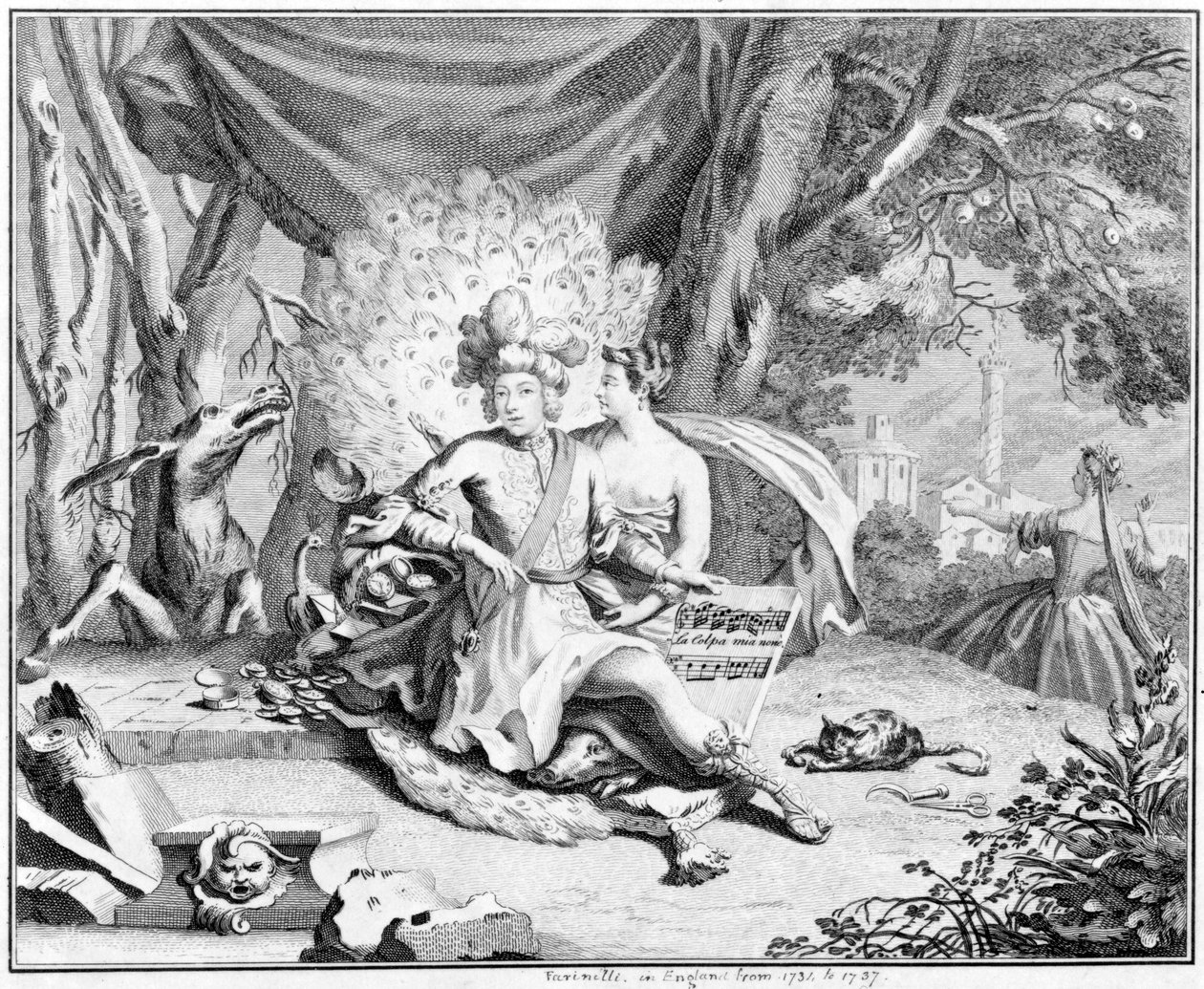 व्यंग्य गायिका, 1730-40 में द्वारा ह्यूबर्ट फ्रेंकोइस ग्रेवेलॉट