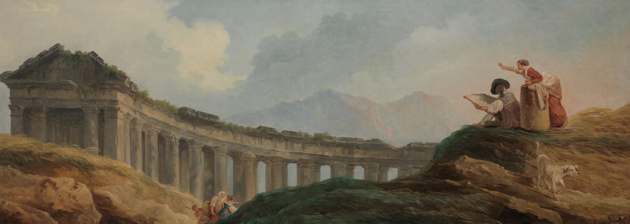 खंडहर में एक उपनिवेश। द्वारा ह्यूबर्ट रॉबर्ट
