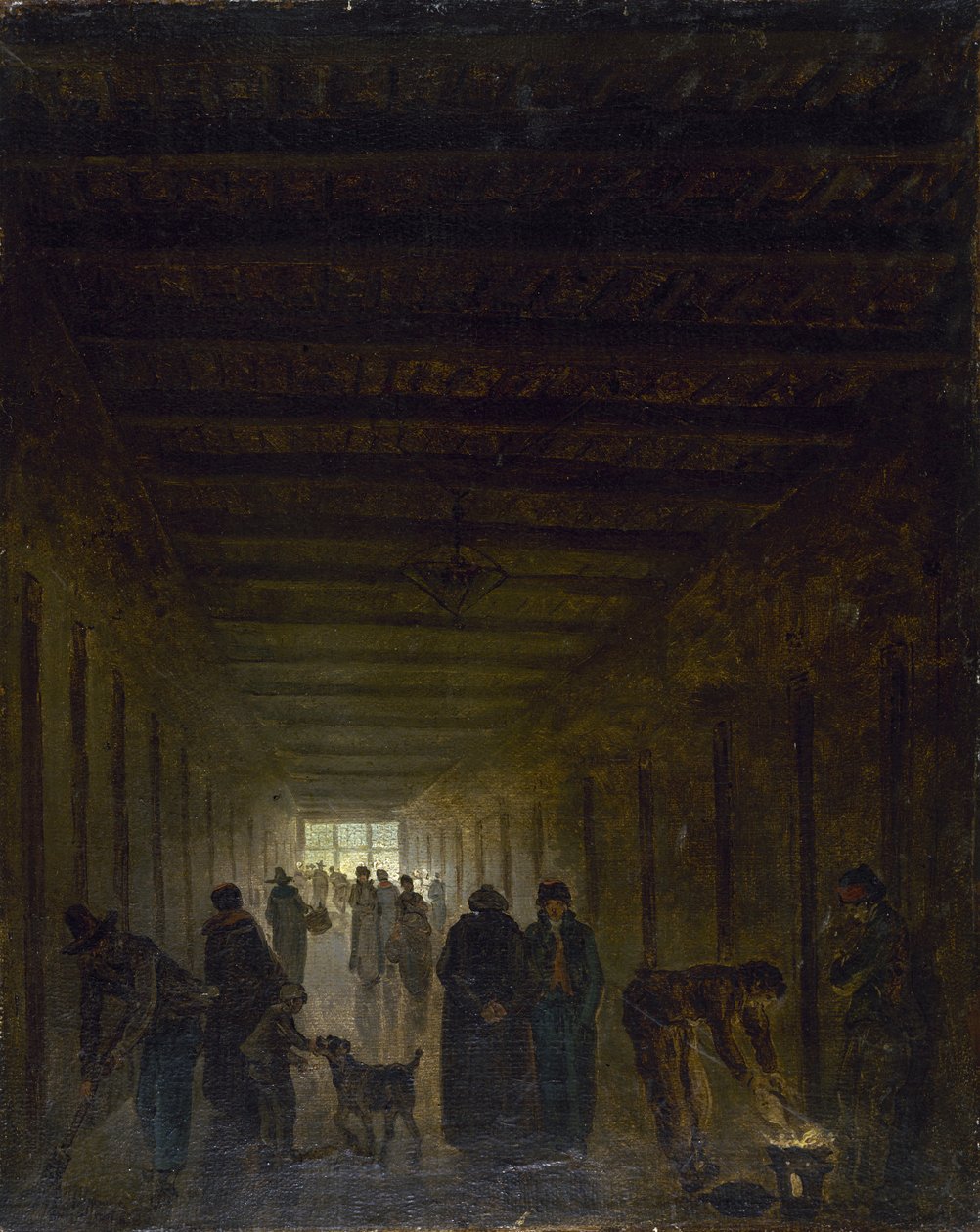 सेंट-लज़ारे जेल का गलियारा, सी। 1793. द्वारा ह्यूबर्ट रॉबर्ट