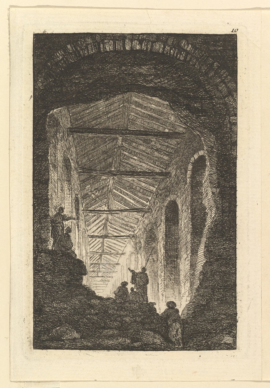 प्राचीन गैलरी, ca. 1763-1765। द्वारा ह्यूबर्ट रॉबर्ट