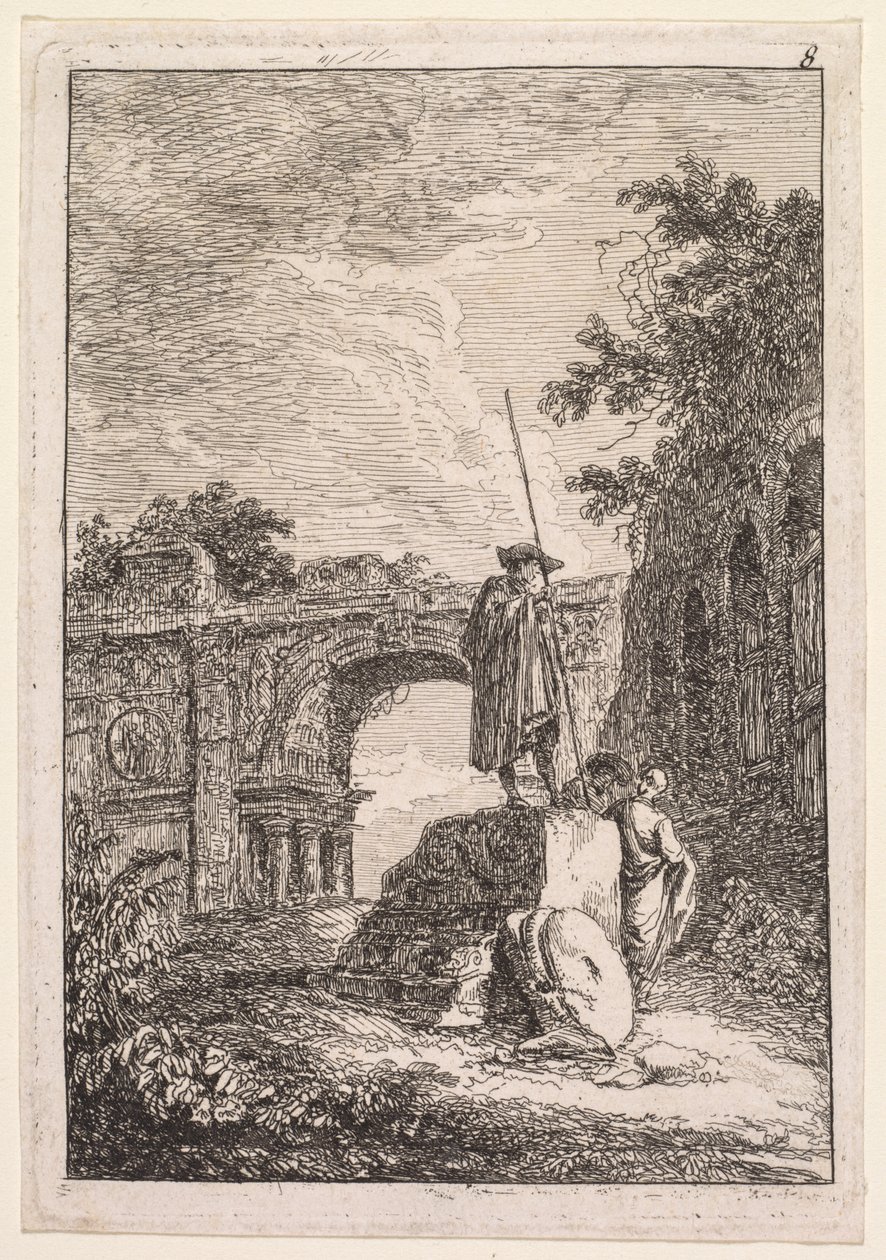 द इवनिंग ऑफ रोम: LArc de triomphe, 1763-1764। द्वारा ह्यूबर्ट रॉबर्ट