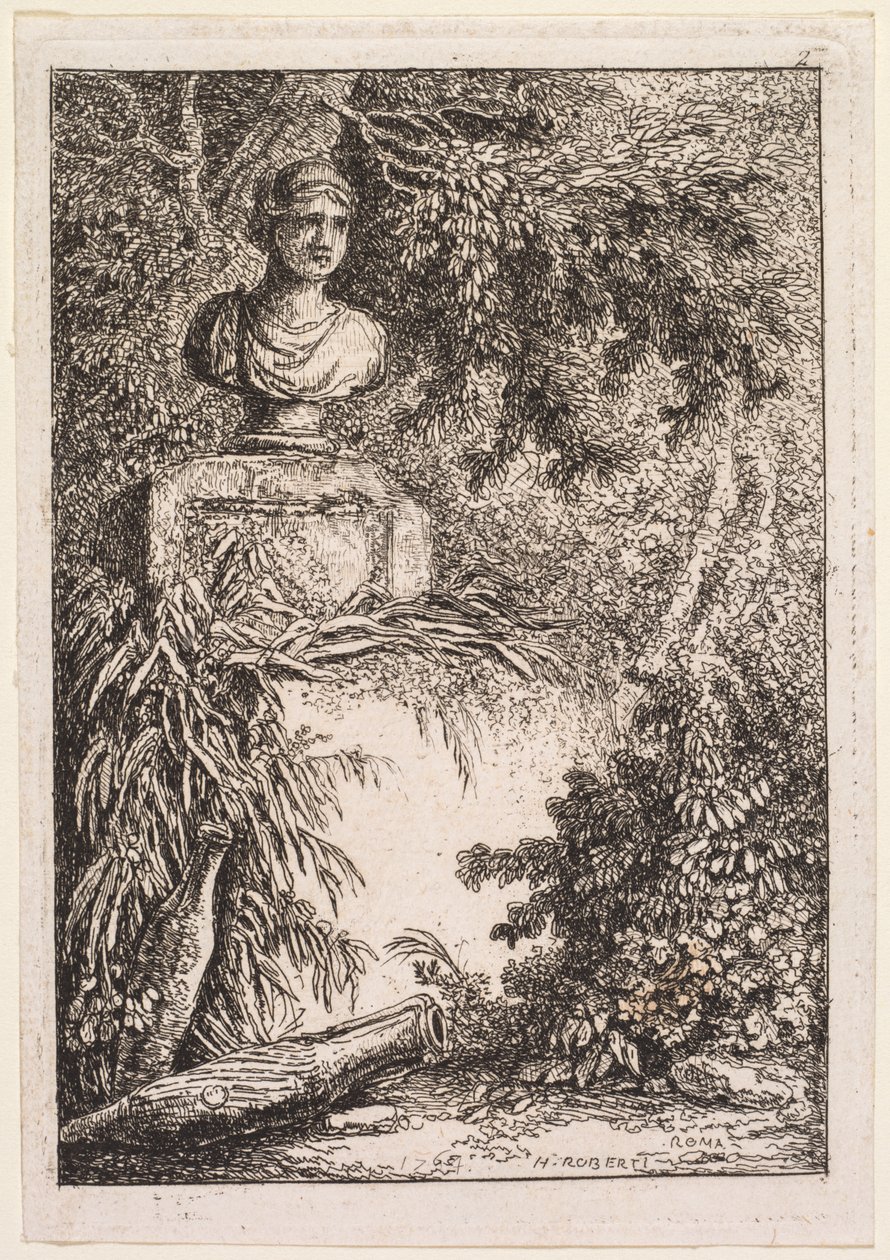 द इवनिंग ऑफ रोम: ले बस्ट, 1764। द्वारा ह्यूबर्ट रॉबर्ट
