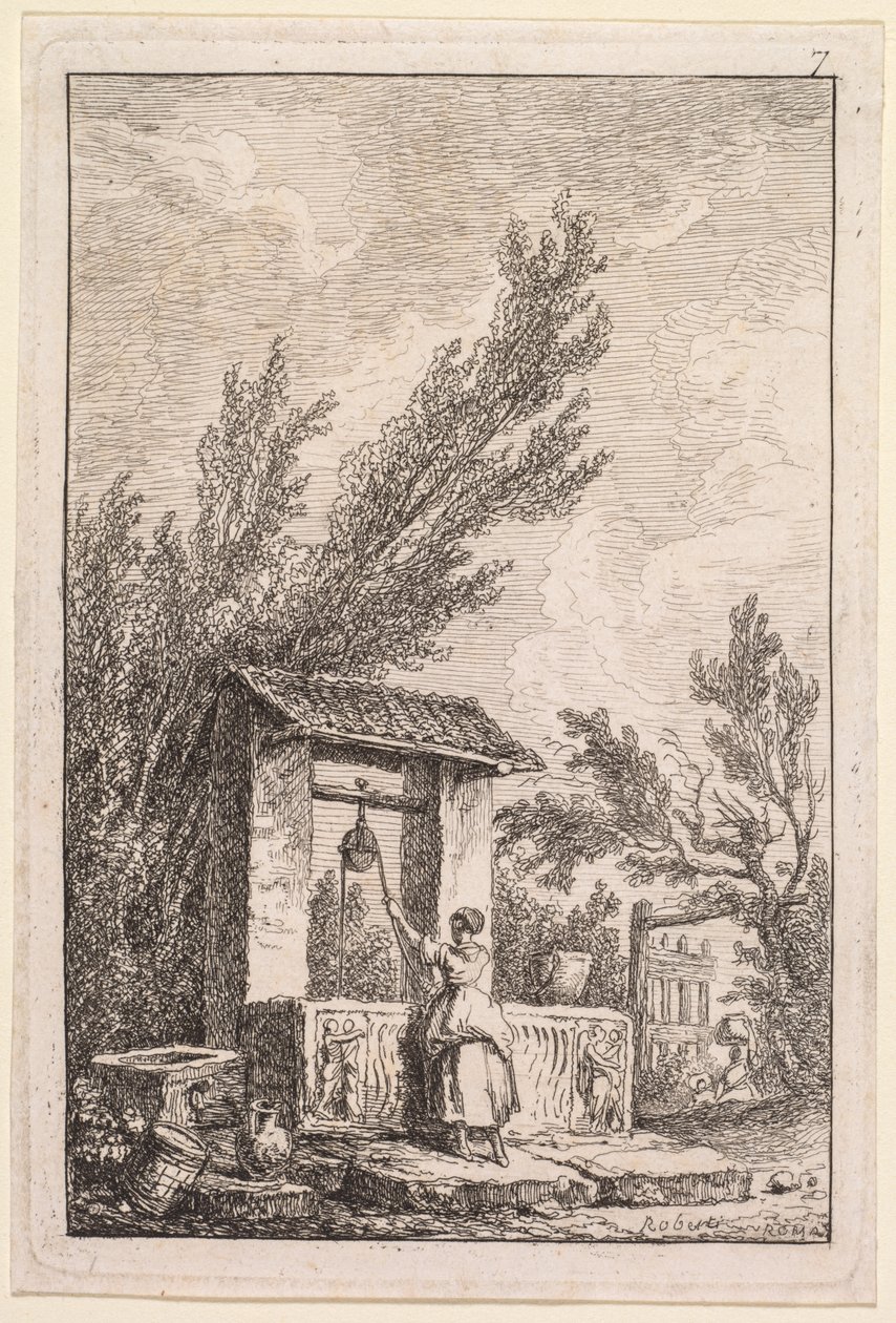 द इवनिंग ऑफ रोम: द वेल, 1763-1764। द्वारा ह्यूबर्ट रॉबर्ट