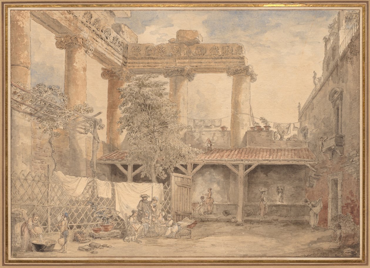 रोमन रुइन्स, विला पामफिली, 1774। द्वारा ह्यूबर्ट रॉबर्ट