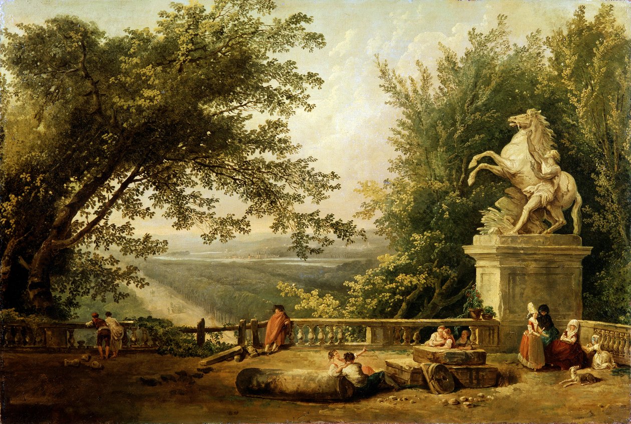 टेरेस रुईन इन ए पार्क, c1780। द्वारा ह्यूबर्ट रॉबर्ट