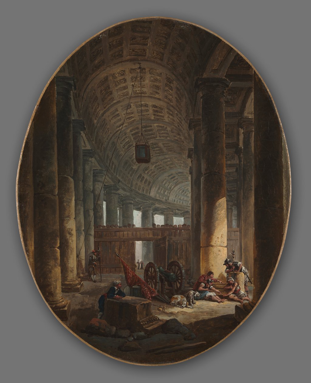 कॉन्क्लेव के दौरान सेंट पीटर्स, रोम का कोलोनेड, c.1769। द्वारा ह्यूबर्ट रॉबर्ट