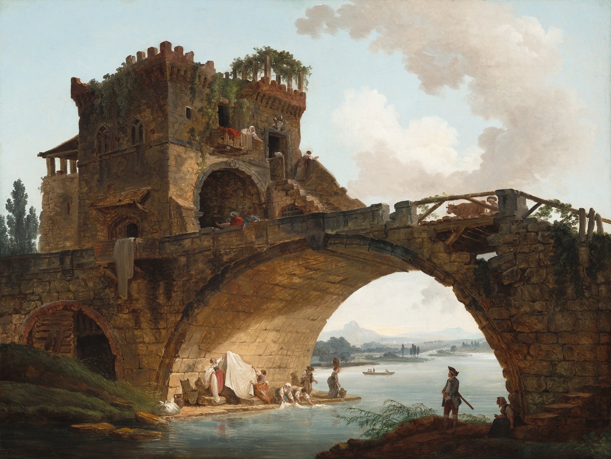 द ब्रिज सैलरी, c.1775 द्वारा ह्यूबर्ट रॉबर्ट