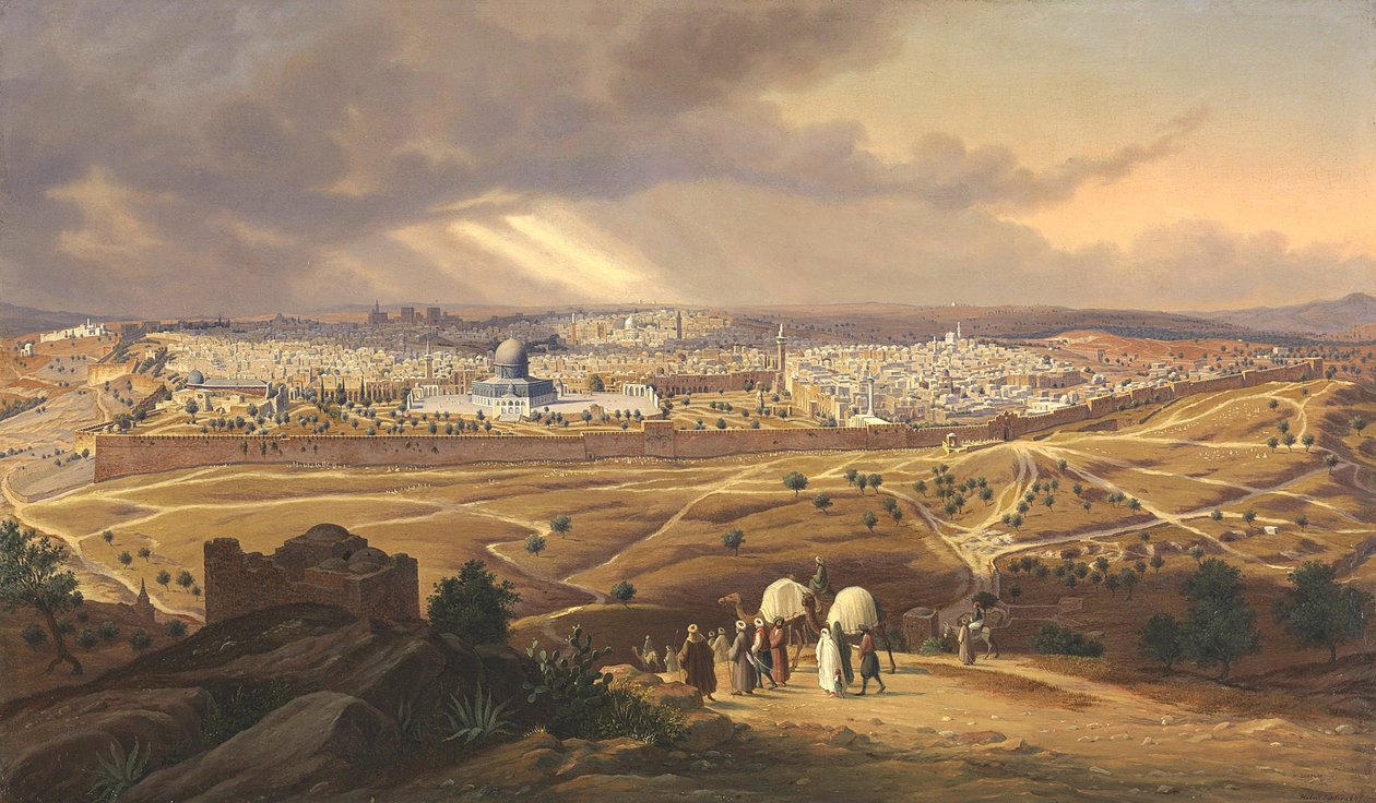 यरूशलेम का दृश्य, 1847 द्वारा ह्यूबर्ट सैटलर