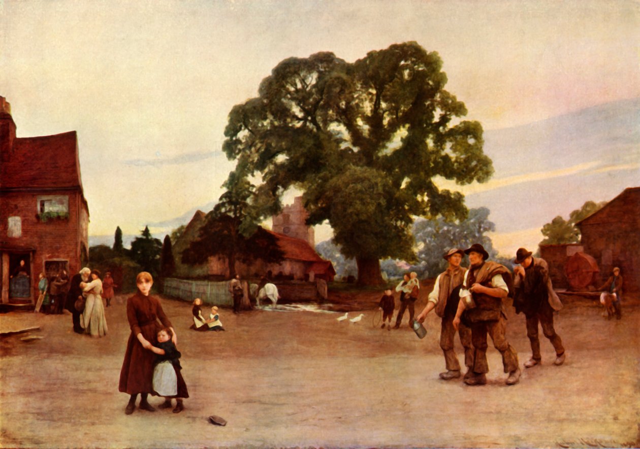 हमारा गाँव, c1890, 1936। द्वारा ह्यूबर्ट वॉन हेर्कॉमर