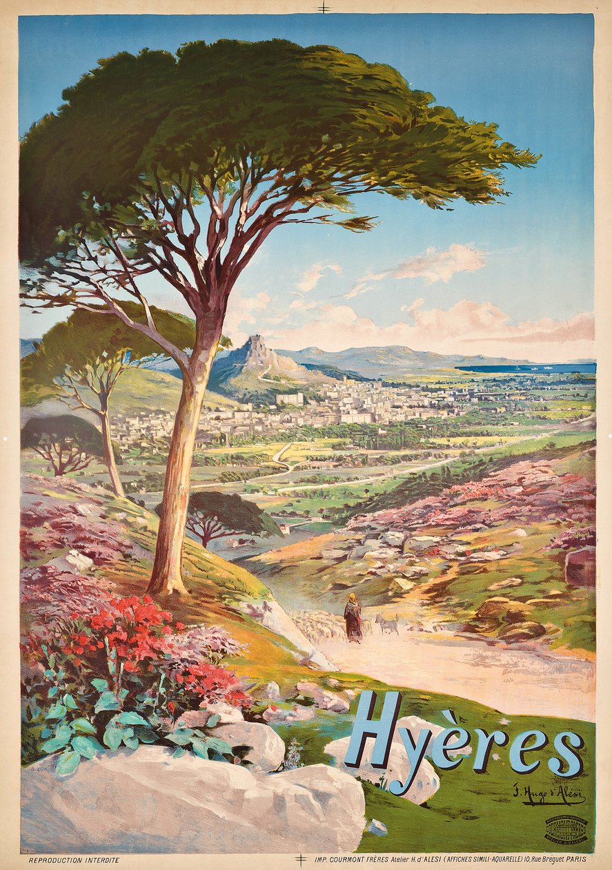 पोस्टर विज्ञापन Hyeres, फ्रांस, 1900 द्वारा ह्यूगो डी अलेसी