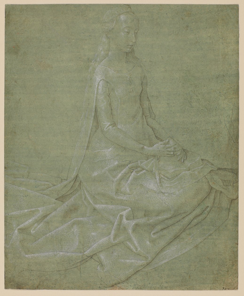 बैठा महिला संत, 1475 - 1485 लगभग द्वारा ह्यूगो वैन डेर गोज़