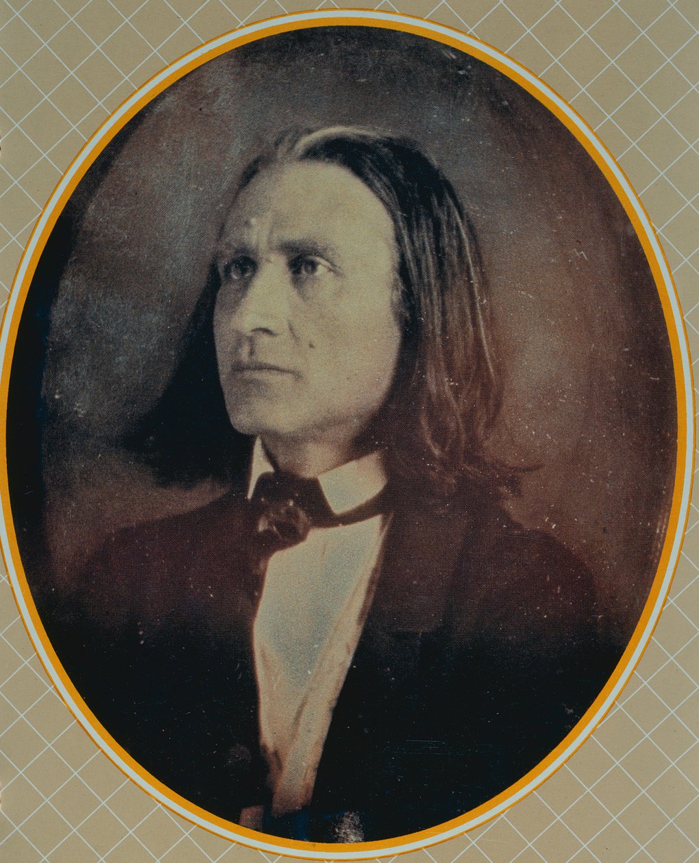 फ्रांज लिस्ज़ेट (1811-86) के एक डागेरोट्राइप का प्रजनन c.1856 हुआ द्वारा हंगेरियन स्कूल