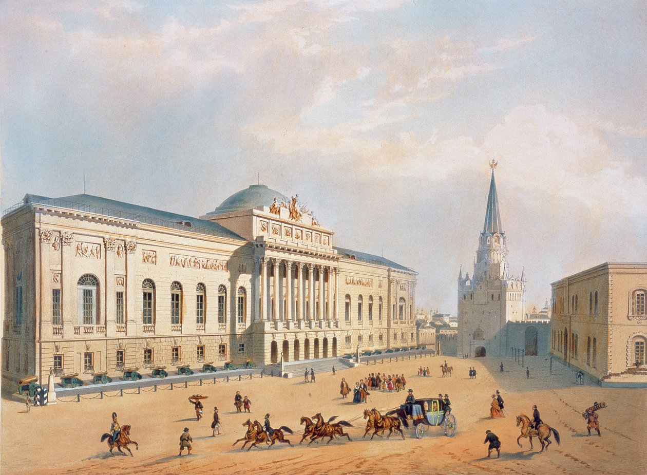 मास्को क्रेमलिन में आर्मरी चैंबर, 1840 के दशक में द्वारा I. शेवलियर